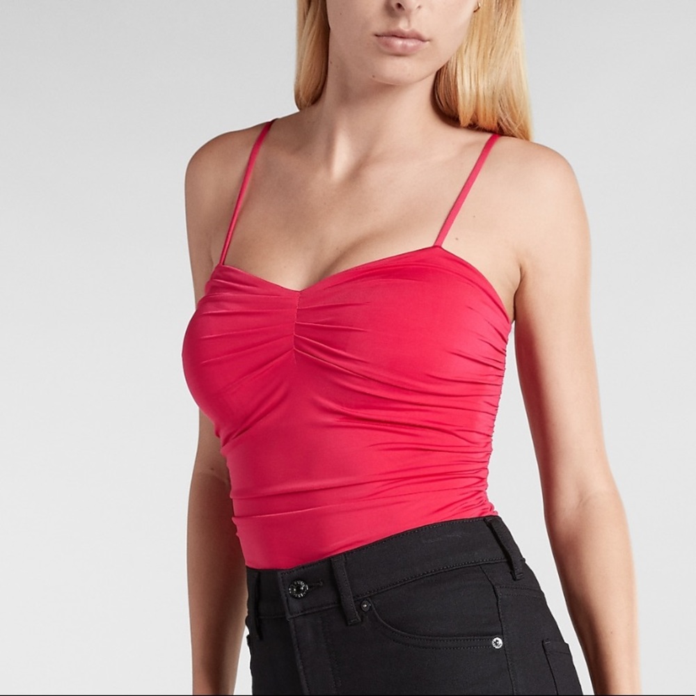 EXPRESS Body Contour Ruched Thong Bodysuit